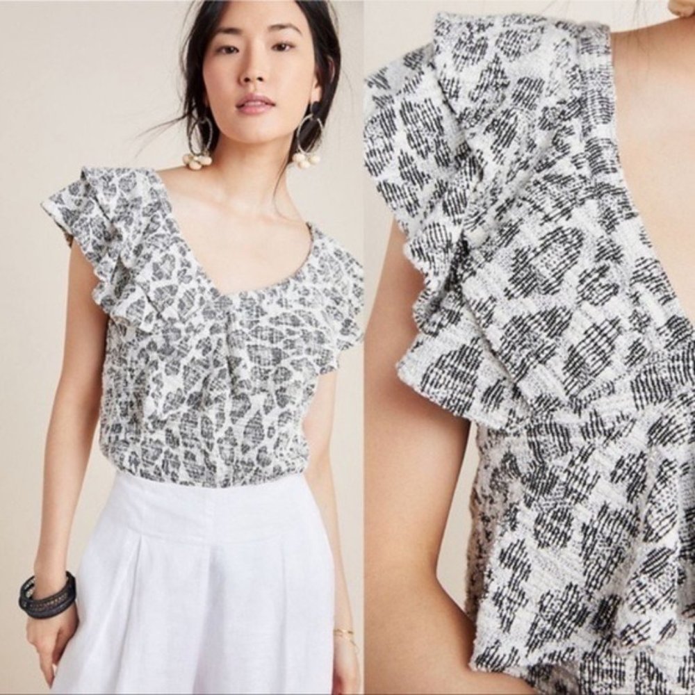 NWT Anthropologie Dolan Left Coast Ruffle Sleeveless Blouse Top N31